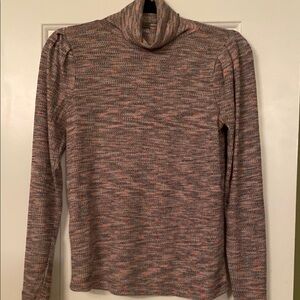 Women's Pink & Blue  Turtleneck Sweater